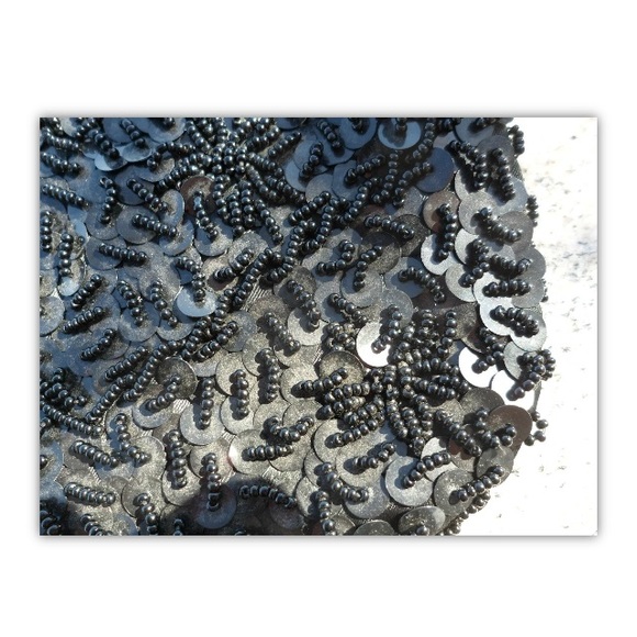 Du Val Black Purse Hong Kong Sequin Beads Evening Hand Chain Bag Clasp Vintage - Picture 15 of 15